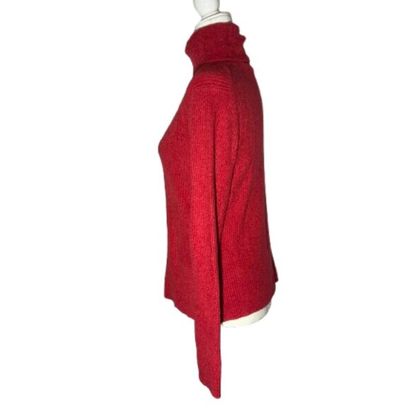 Women's Andrea Viccaro Red Long Sleeve Turtleneck Sweater - Size Medium - Picture 4 of 7